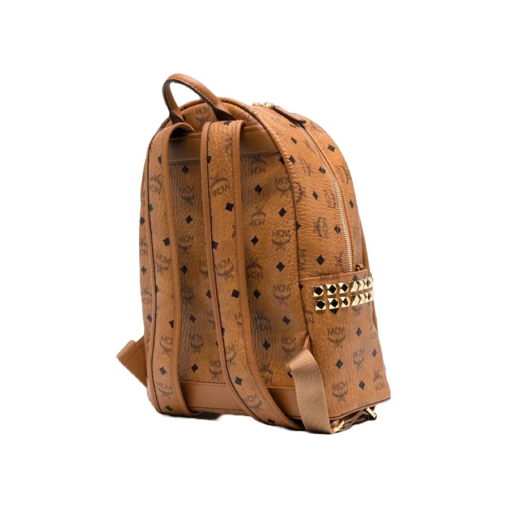 Mochila MCM Stark Caramel Couro Genuíno