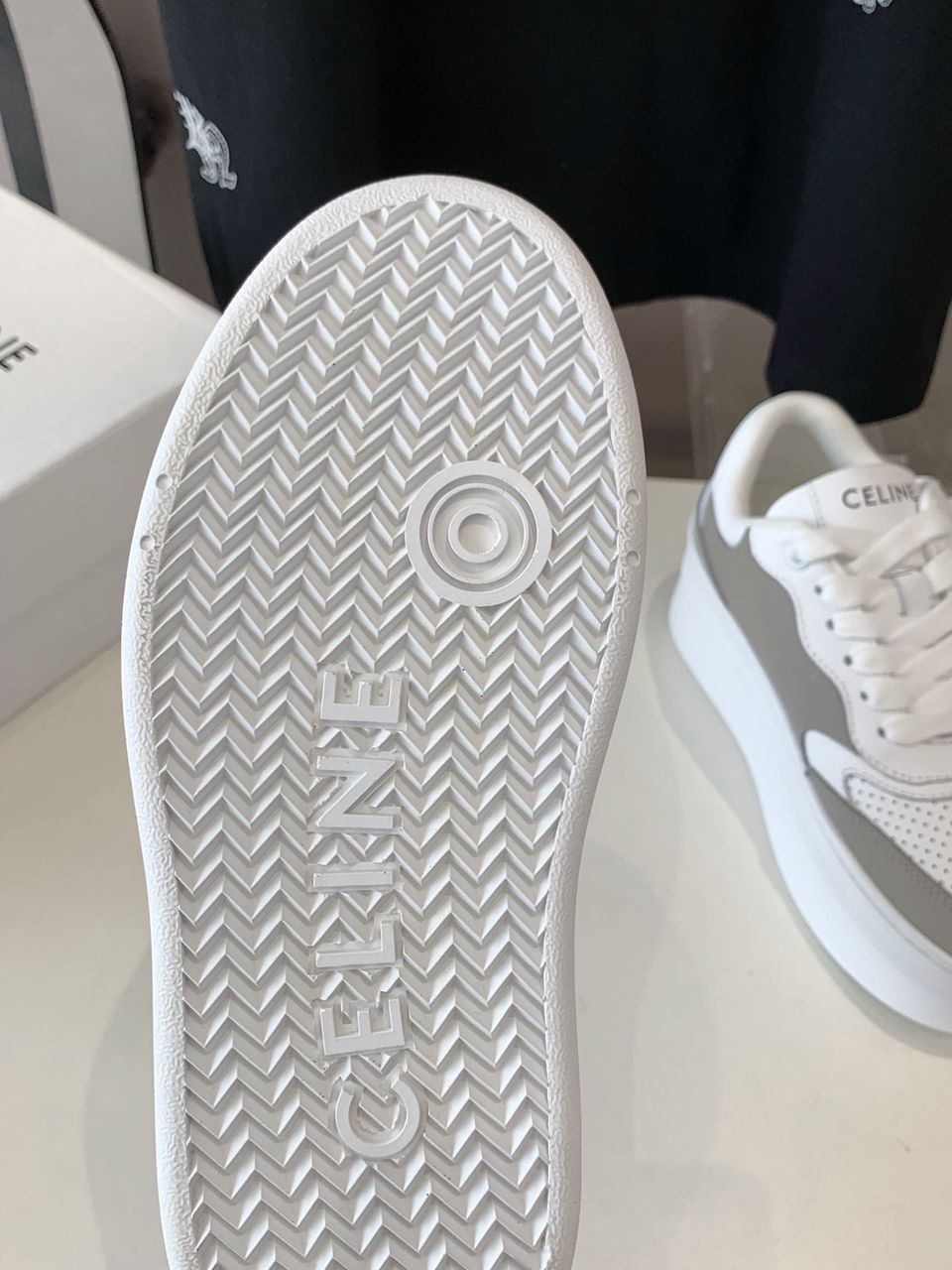 CELINE Sneakers With Wedge Outsole In Calfskin Leather