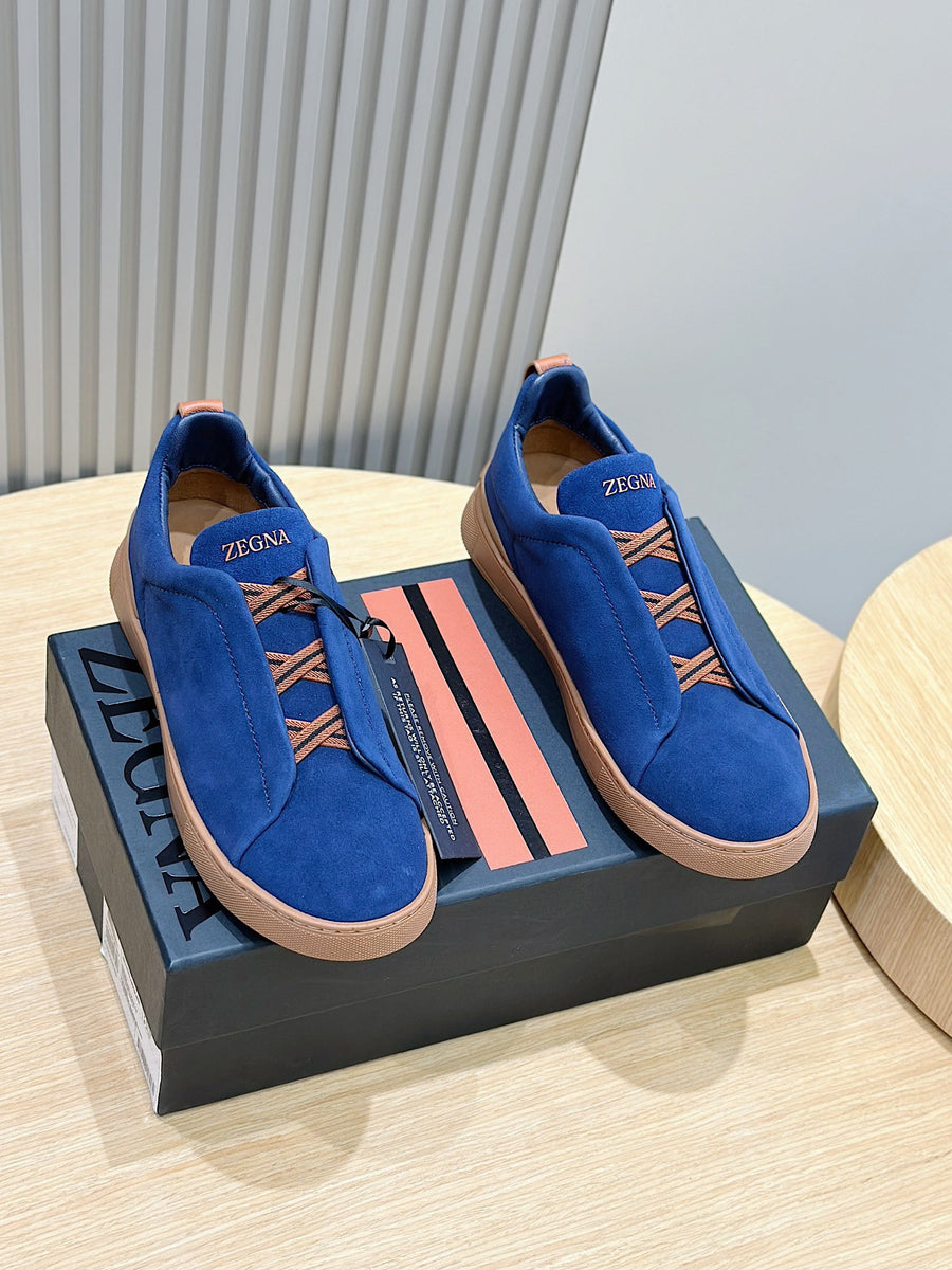 Tênis Zegna Triple Stitch Azul