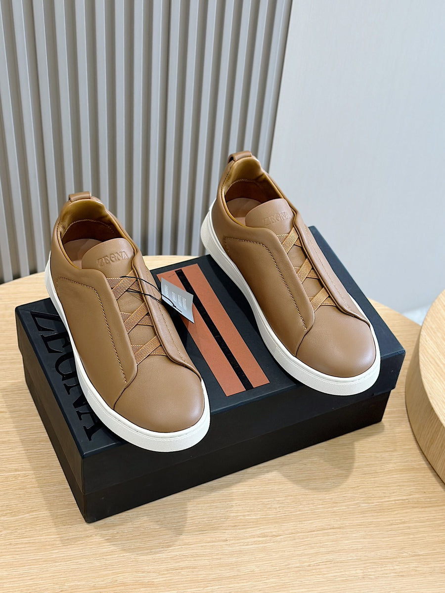 Tênis Zegna Triple Stitch Caramelo
