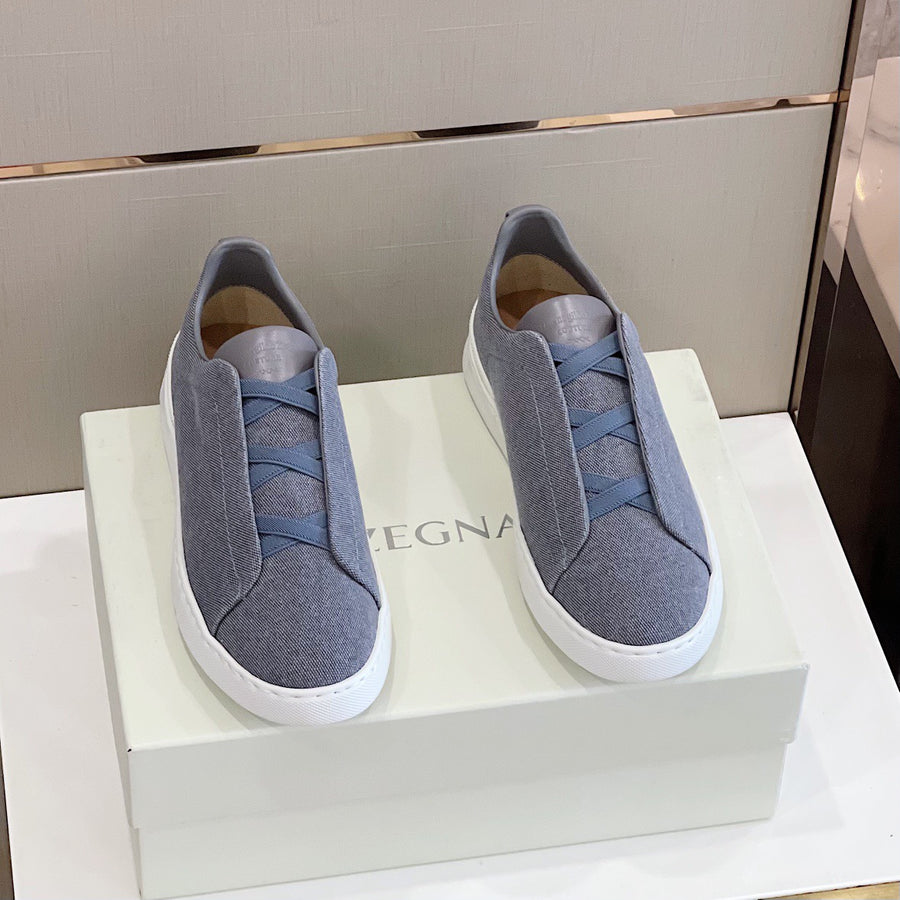 Tênis Zegna Triple Stitch Cinza Chumbo