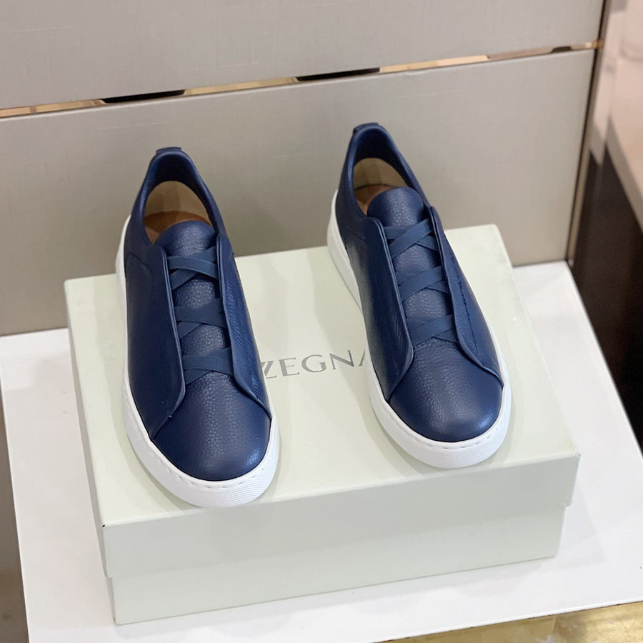 Tênis Zegna Triple Stitch Azul Royal