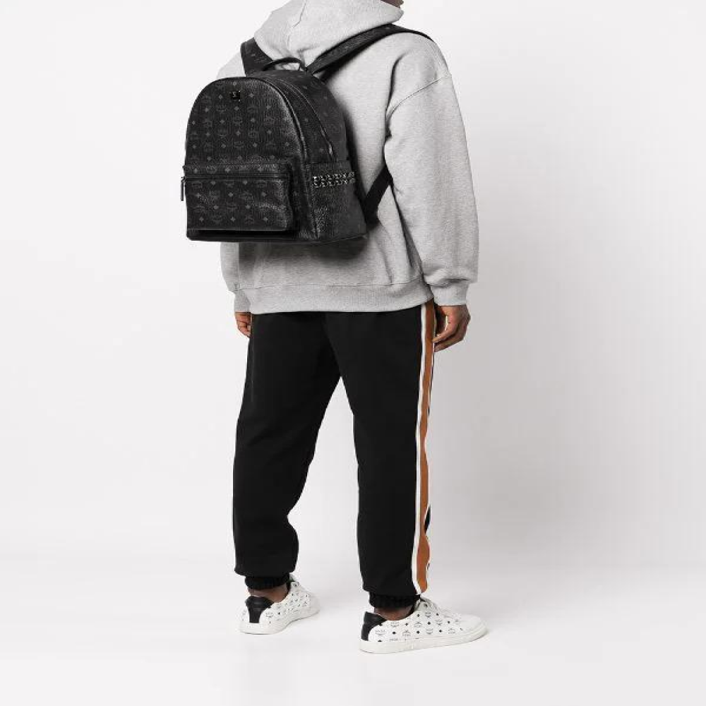 Mochila MCM Stark Black Couro Genuíno