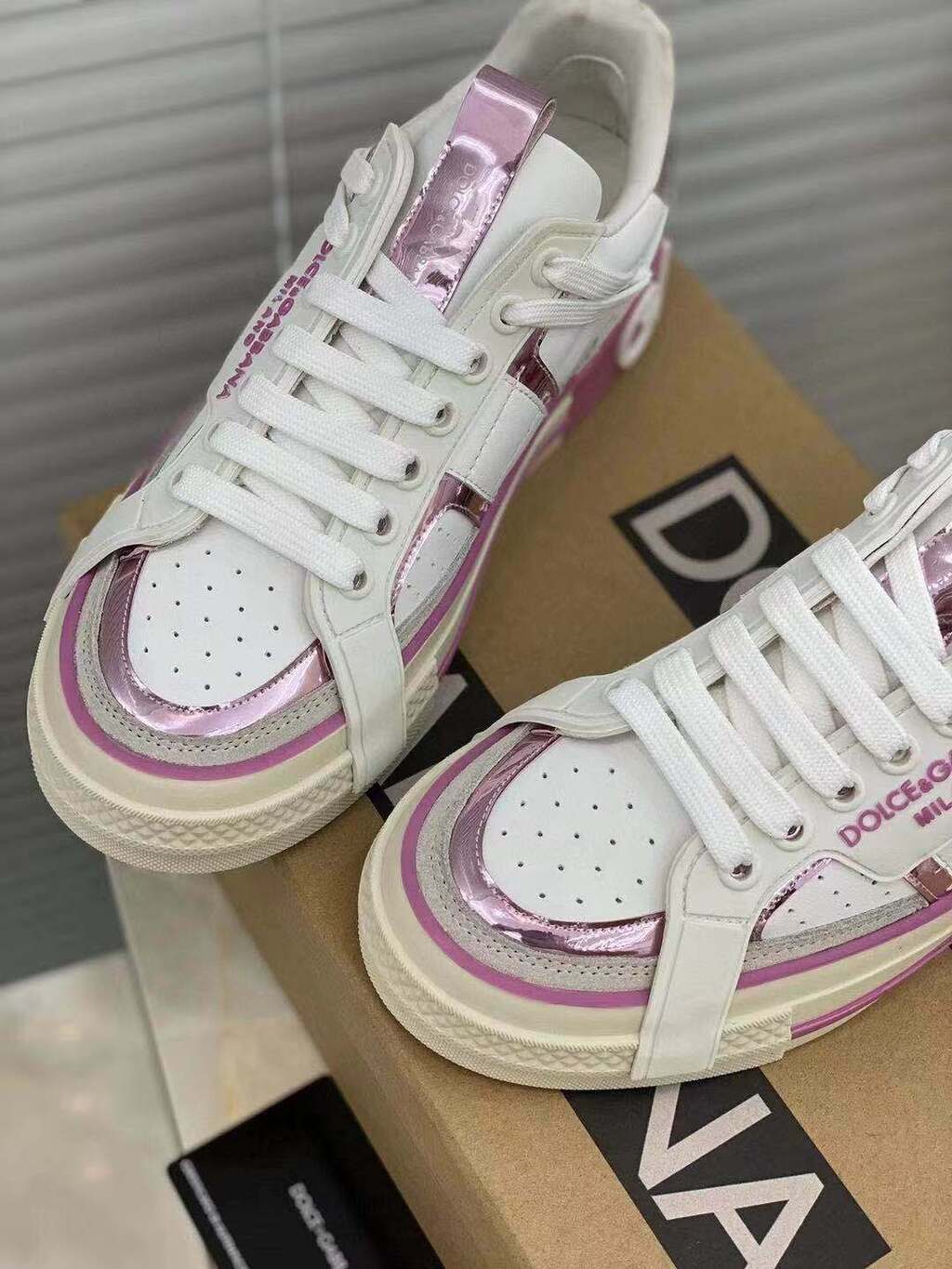 White & Pink Custom 2Zero Sneakers