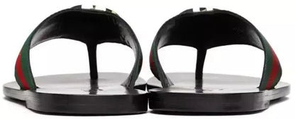 GUCCI Red & Green Kika Thong Sandals