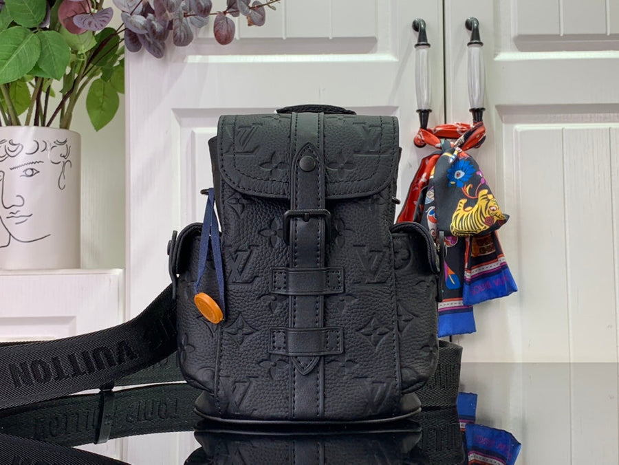 Bolsa Nano Couro Taurillon Padrão Monograma Geométrico