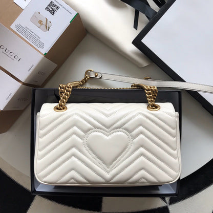Gucci GG Marmont Small Matelasse Bag White