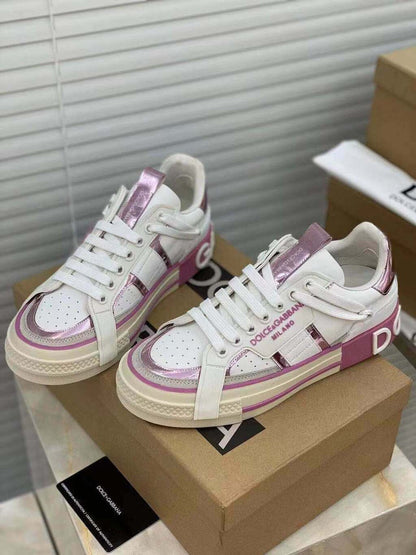 White & Pink Custom 2Zero Sneakers