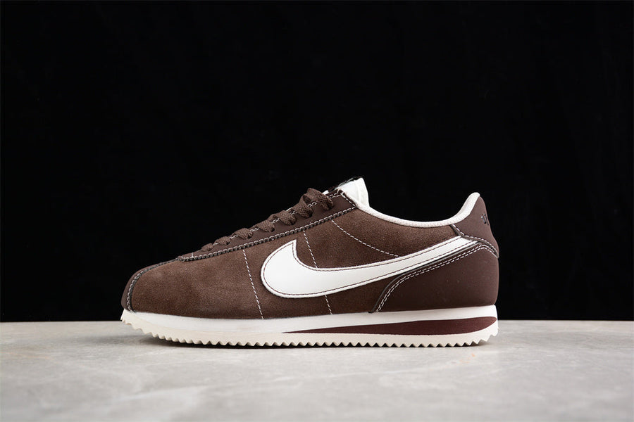 Tênis Casual Couro Marrom Liso