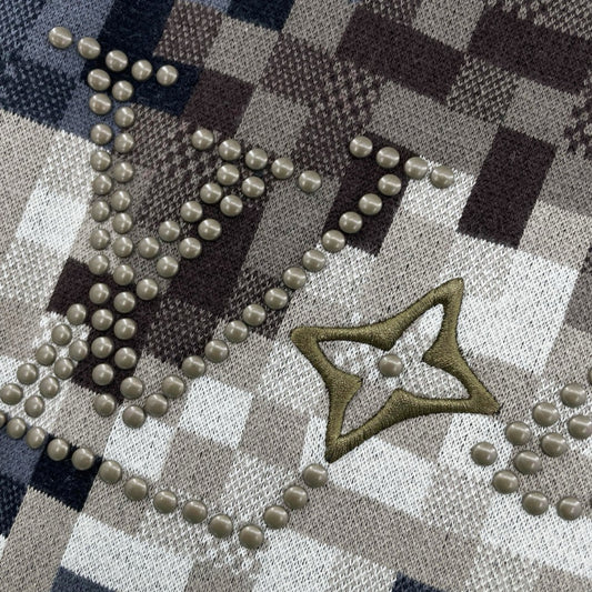 Suéter LV Jacquard de Algodão Damier