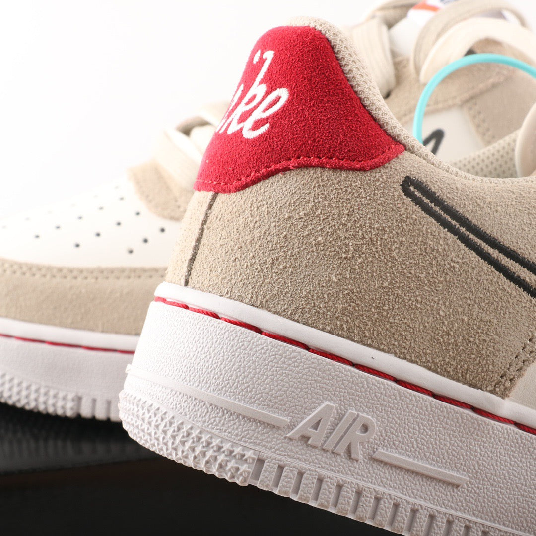 Nike Air Force 1 Low First Use Light Sail Red