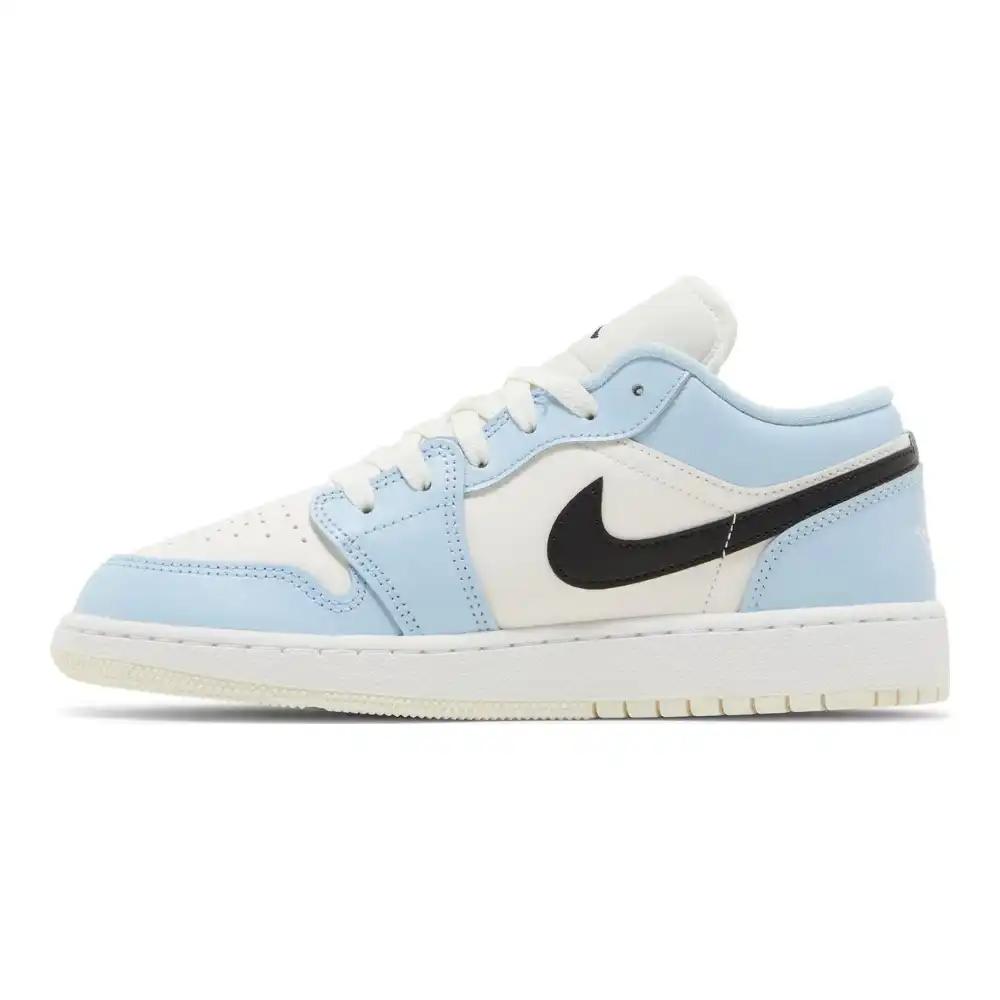 Air Jordan 1 Low Ice Blue Black Swoosh