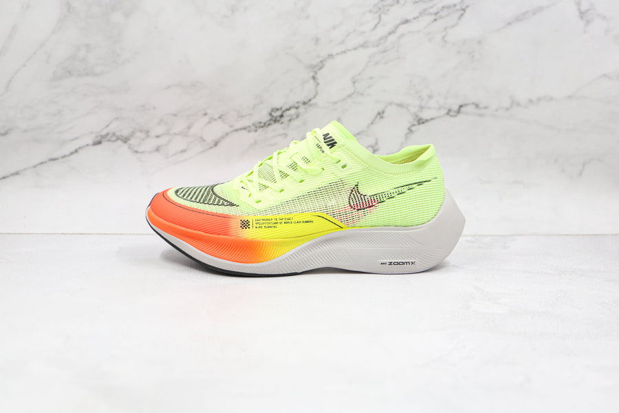 Tênis Running Malha Amarelo Neon Detalhe Laranja