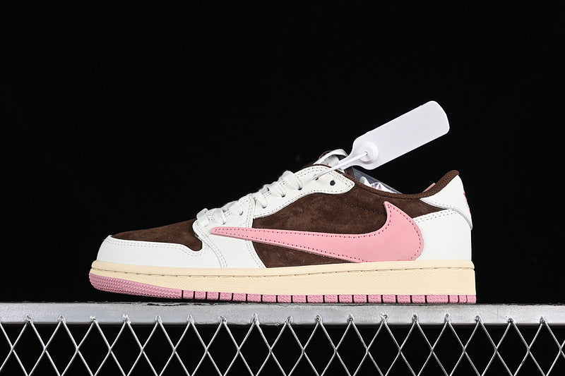 Tênis Cano Baixo Couro Marrom Chocolate Detalhe Rosa
