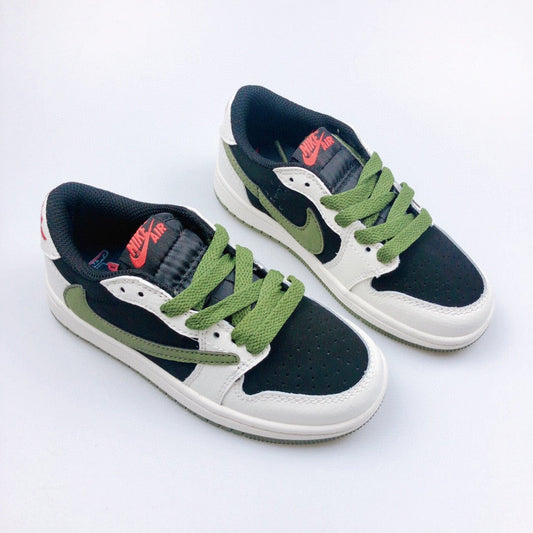 Jordan 1 Retro x Travis Scott Black and Green Infantil