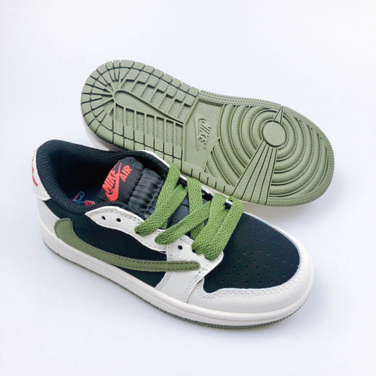 Jordan 1 Retro x Travis Scott Black and Green Infantil