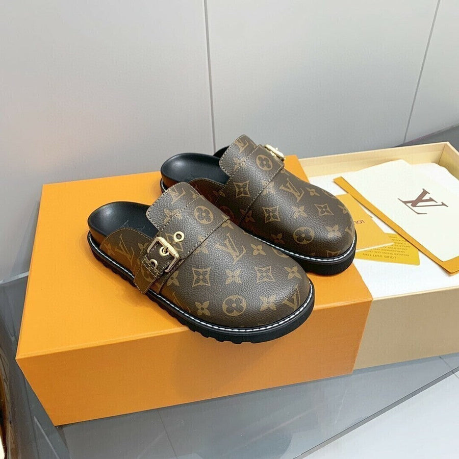 Sandália Couro Cacao Conforto Flat