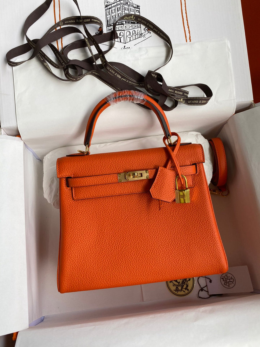 Bolsa Couro Laranja