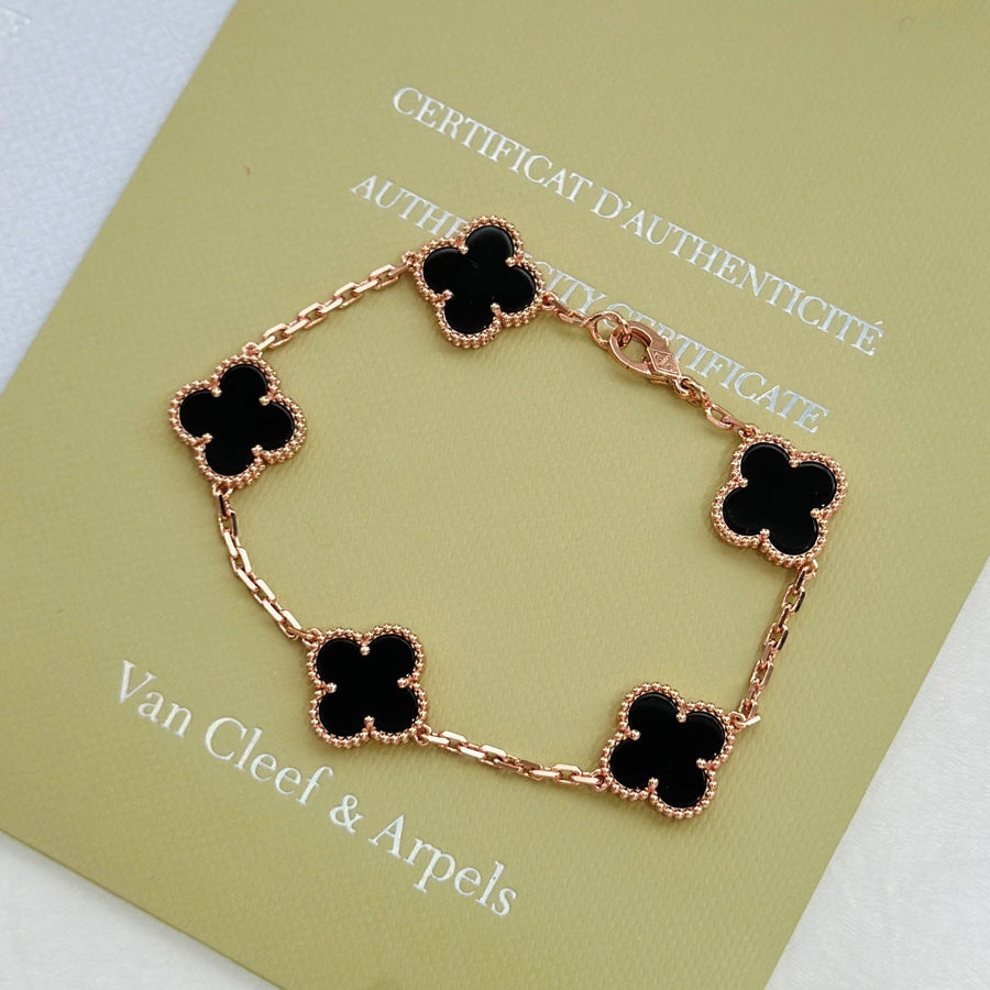 Pulseira Metal Dourado Detalhe Floral