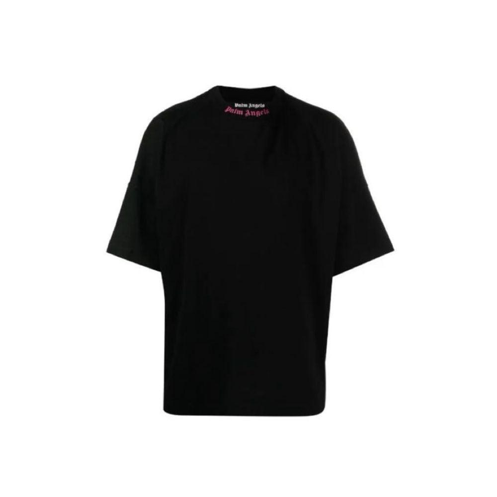 Camiseta Palm Angels Black and Pink Oversized