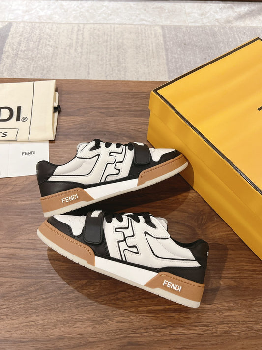 Fendi Match Black leather low-tops
