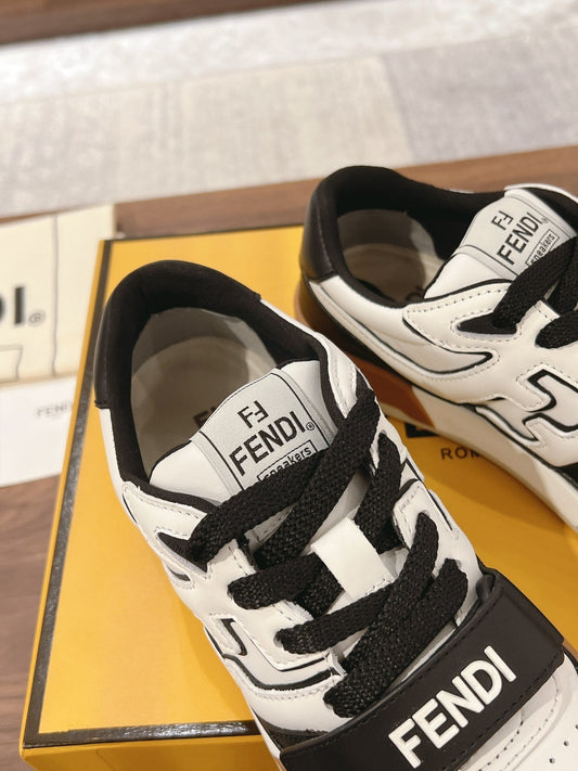 Fendi Match Black leather low-tops