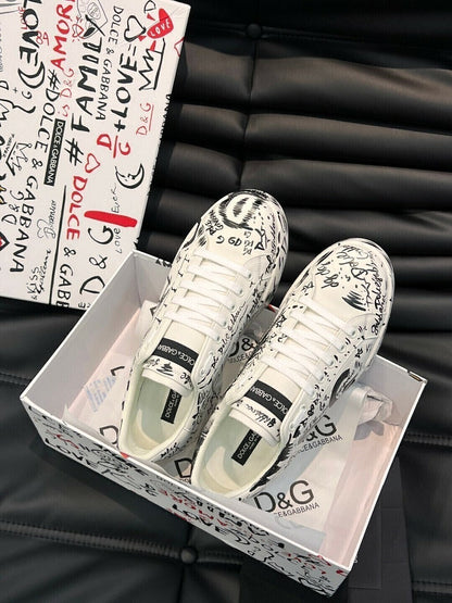 Dolce & Gabbana Portofino Graffiti Print Leather