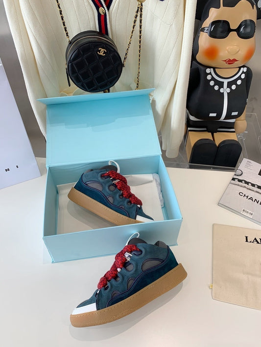 Lanvin Leather Curb Blue Grey