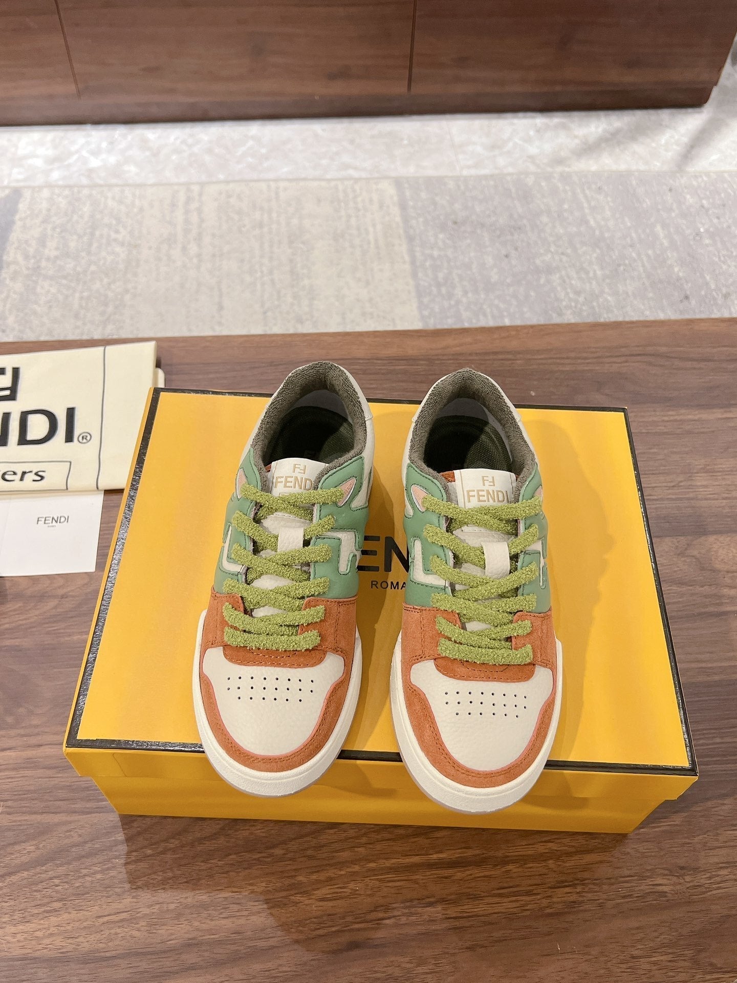 Fendi Match sneakers in brown green