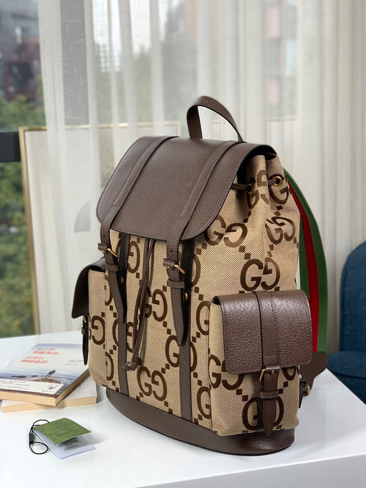 Mochila Gucci GG Jumbo Camel Ebony