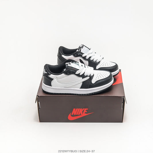 Jordan 1 Retro x Travis Scott Black White Infantil
