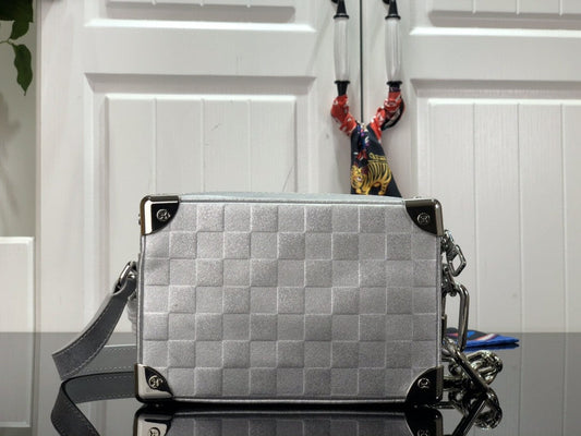 Bolsa Shoulder Pequena Glitter Prata