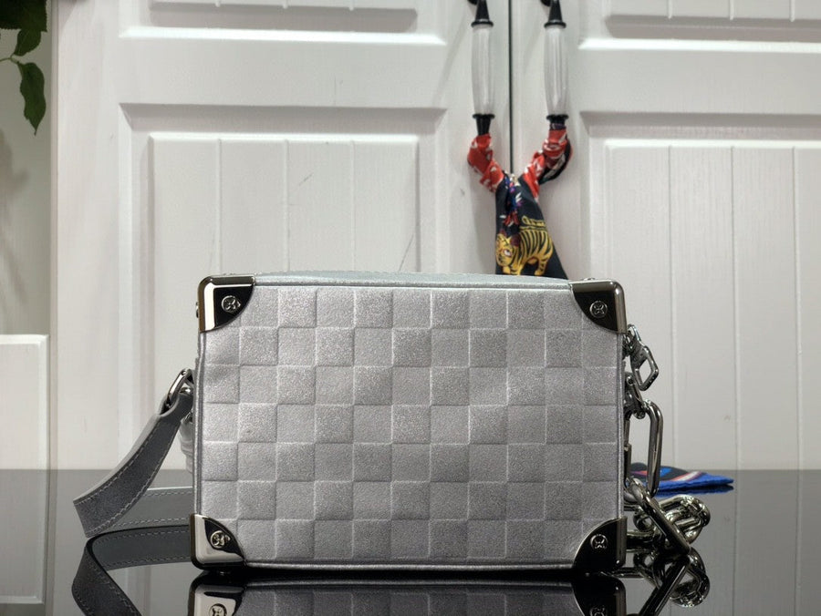 Bolsa Shoulder Pequena Glitter Prata