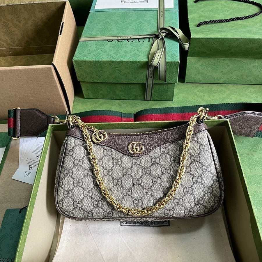 Bolsa Pequena Couro Bege Letras Entrelaçadas Small