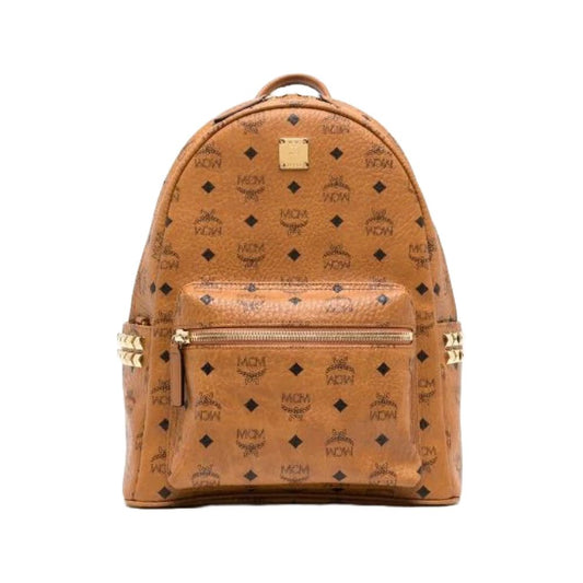 Mochila MCM Stark Caramel Couro Genuíno