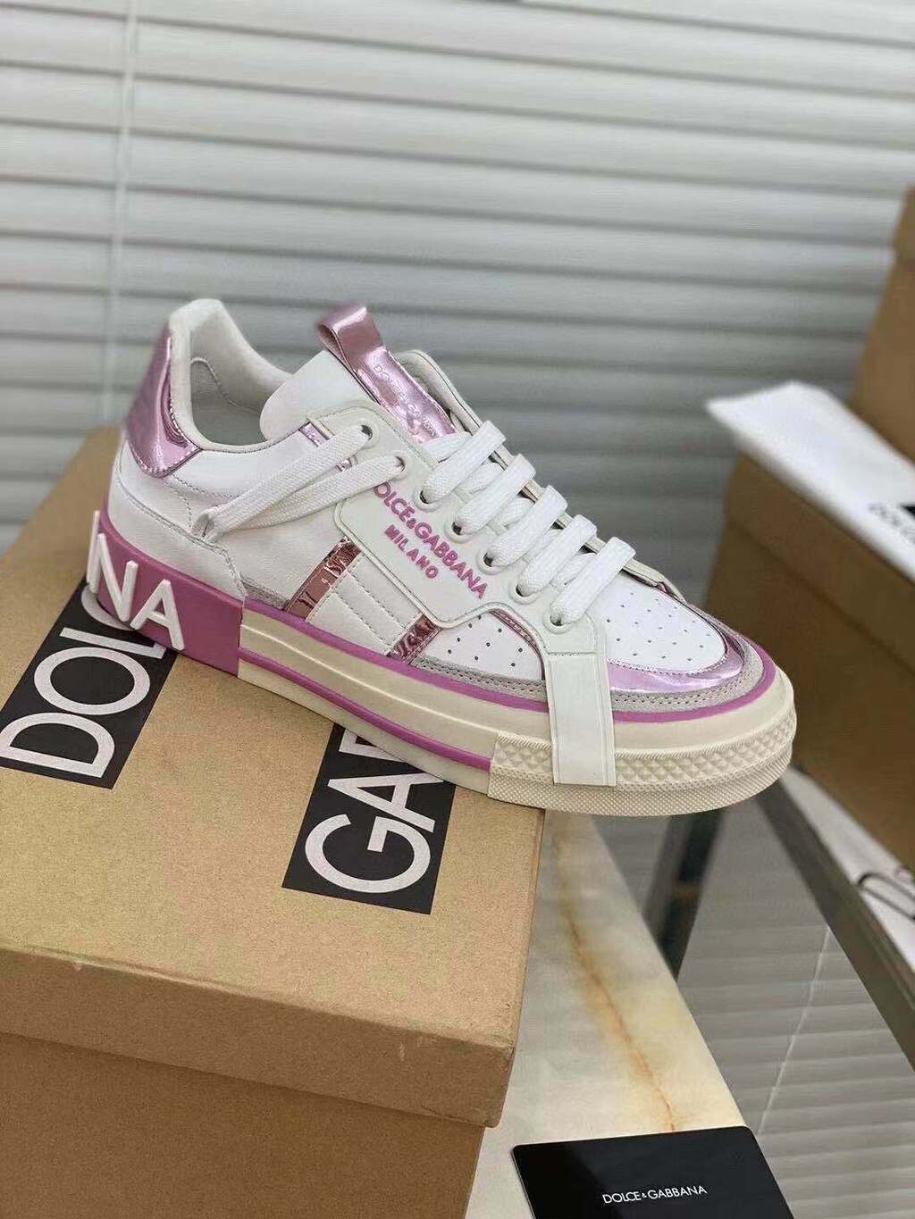 White & Pink Custom 2Zero Sneakers