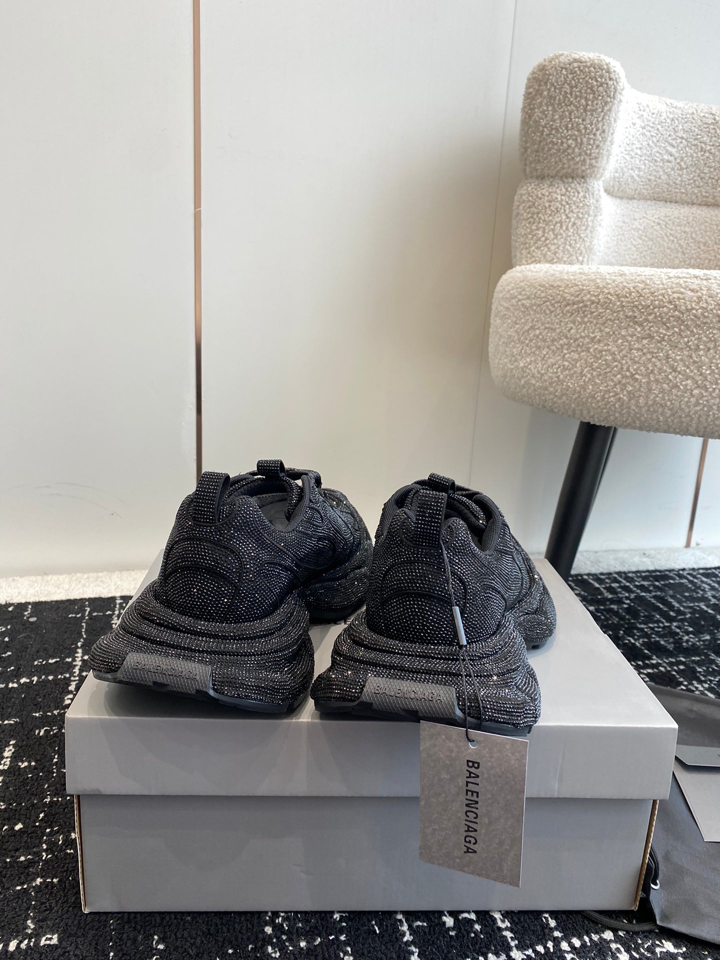 Balenciaga 3XL Black Rhinestones