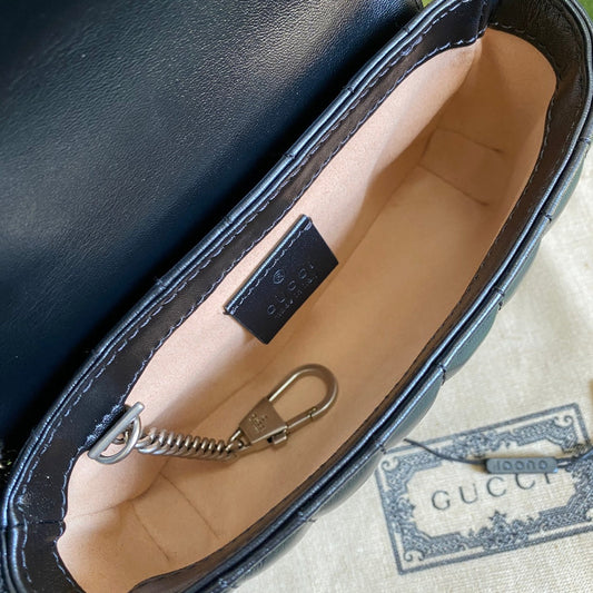Gucci GG Marmont Matelasse Super Mini Bag Black