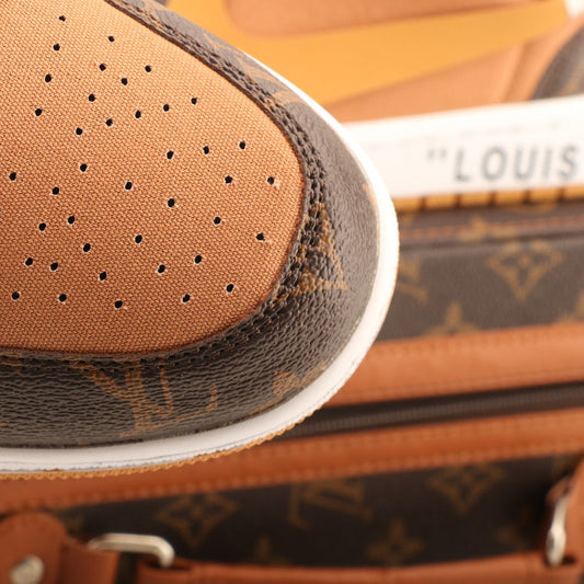 Air Force 1 Custom Off-White X Louis Vuitton - detalhe do cadarço