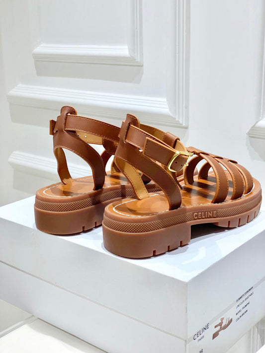 CELINE CLEA TRIOMPHE GLADIATOR ANDALIA IN CALF LEATHER - VEGETABLE TANNING