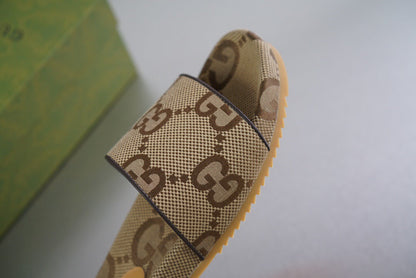 Gucci maxi GG canvas slide sandal