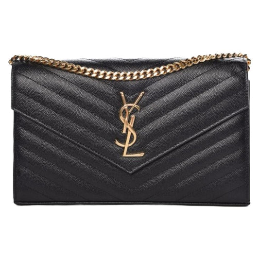 Bolsa Yves Saint Laurent Couro Genuíno Black Gold