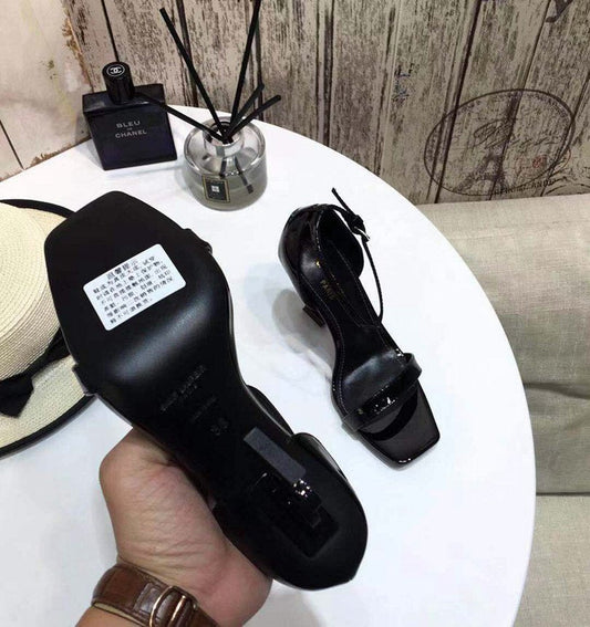 Saint Laurent Opyum Sandal Black and Black