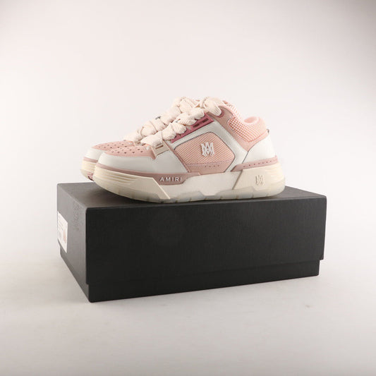 Tênis Cano Alto Couro Branco Detalhe Rosa