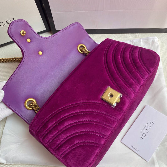 Gucci GG Marmont Fuchsia Velvet