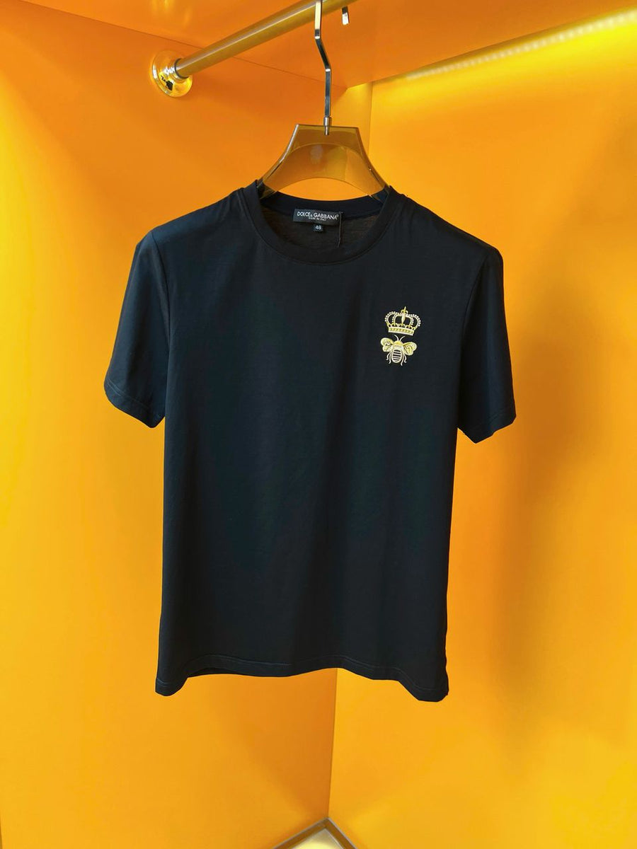 Camiseta Algodão Branca Bordado Coroa Frontal