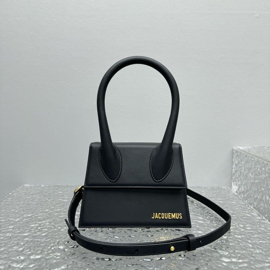 Bolsa Couro Preto Minimalista