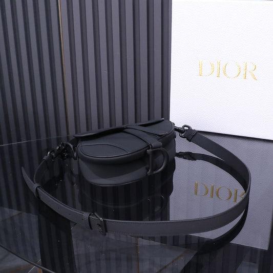 Bolsa Saddle Oblique Embroidery Black