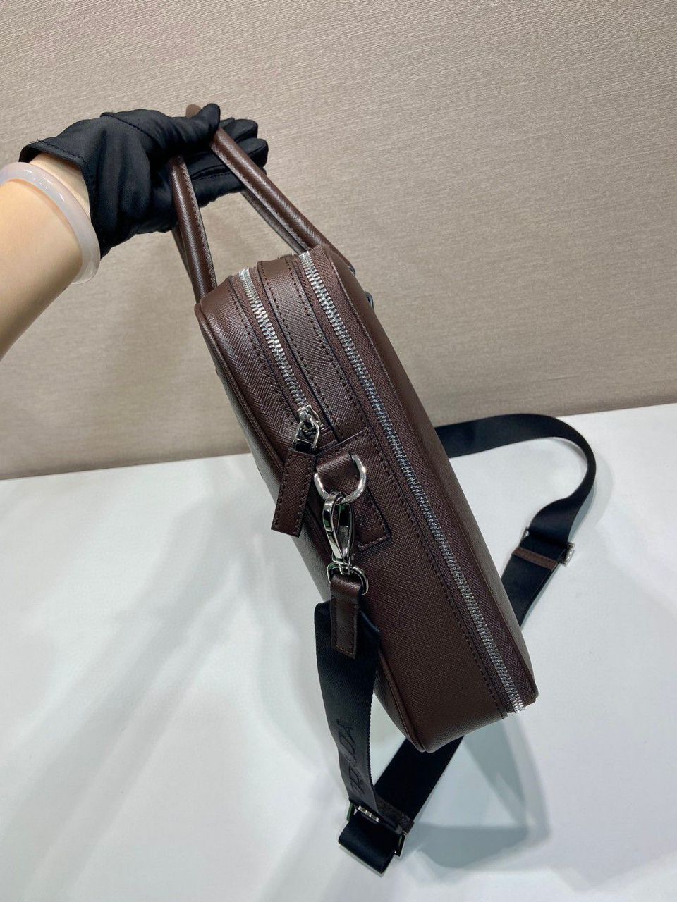 Bolsa Executiva Couro Texturizado Marrom