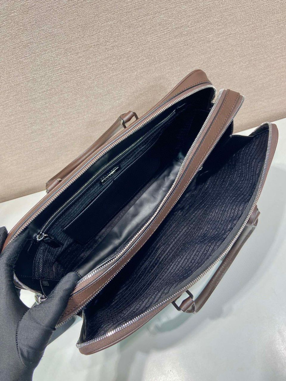 Bolsa Executiva Couro Texturizado Marrom